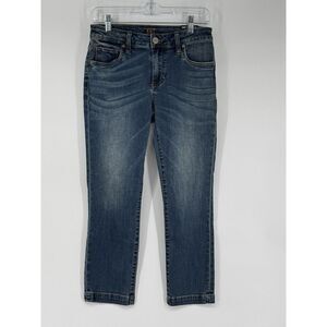 KUT‎ From The Kloth Crop Straight Leg Medium Wash Mid Rise Jeans Size 0